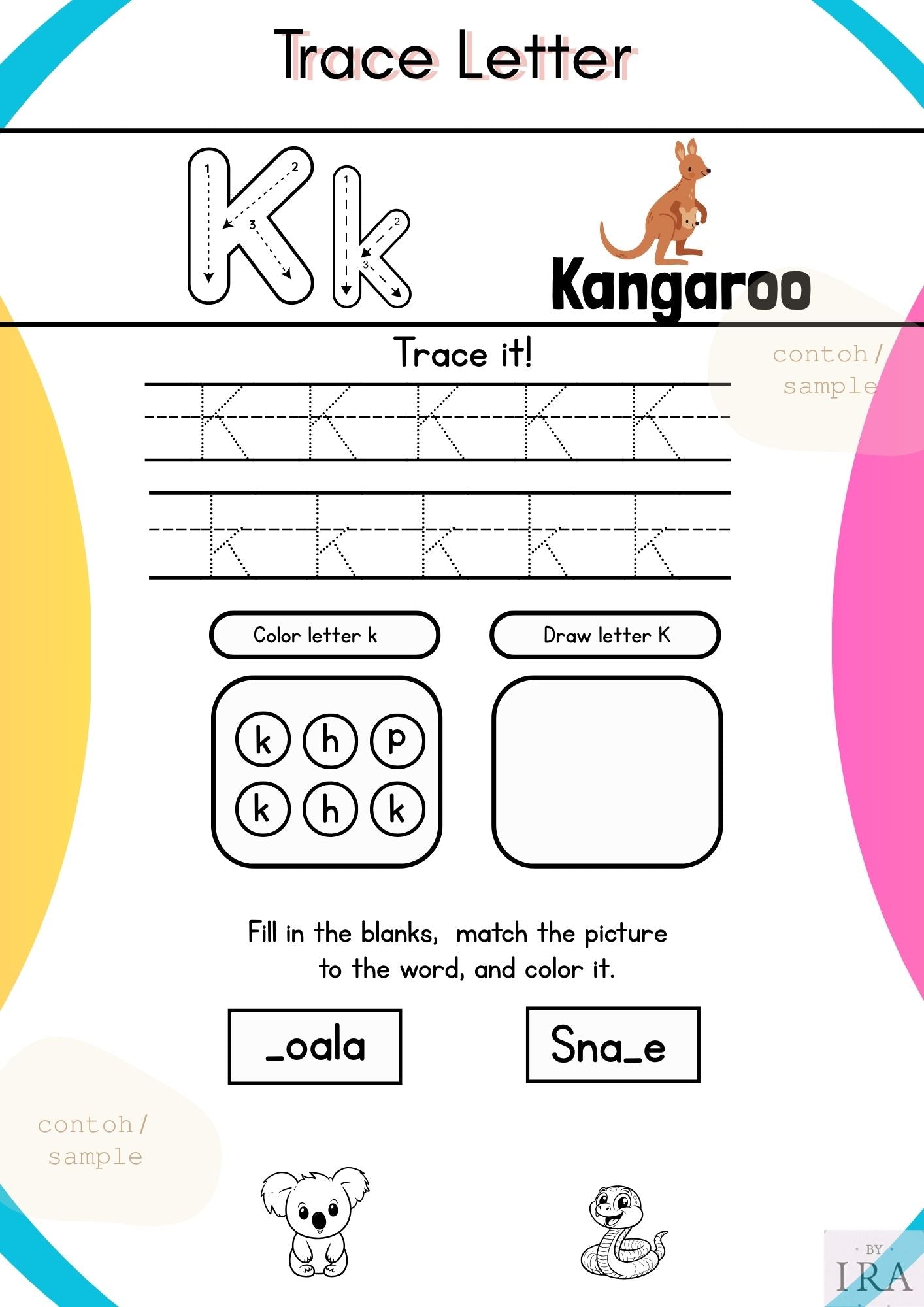 Tracing A to Z (Animal themed)